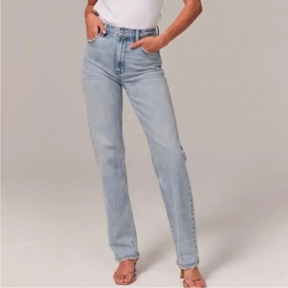 Abercrombie & Fitch The 90s Straight Ultra High Rise Jeans Sz 28/6 curve love